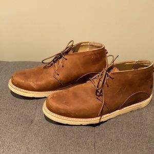 Ethically sourced size 12, brown leather chukka boots with vibram soles!